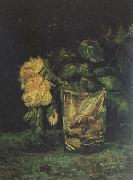 Vincent Van Gogh Glass with  Roses (nn04) Spain oil painting artist